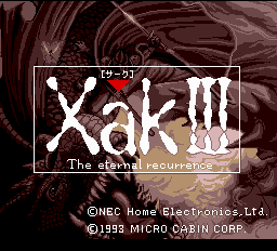 Xak III - The Eternal Recurrence (english translation) Title Screen